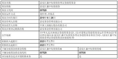 关于嘉实汇鑫中短债债券型证券投资基金开通转换业务的公告