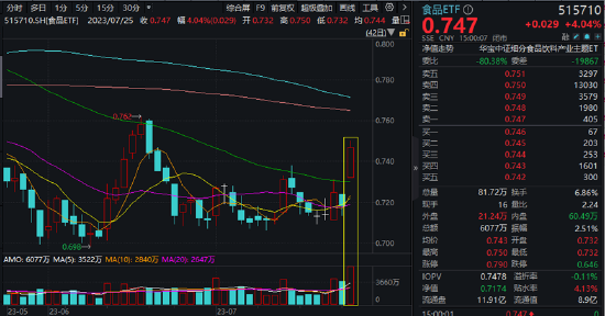 【ETF特约收评】高层会议力挺消费，吃喝板块“涨声”响亮，食品ETF（515710）放量大涨超4%！