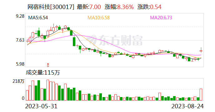 网宿科技2023半年报：净利润2.58亿元 同比增长196.88%