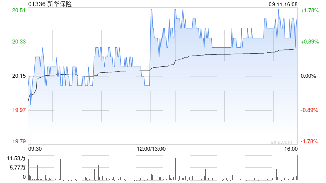 新华保险前8个月原保险保费收入1278.61亿元 同比增长5.6%