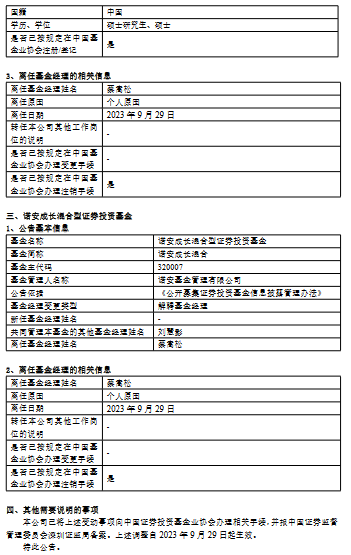 重磅！238万基民请注意：蔡嵩松卸任3只产品，诺安科技组“浮出水面”